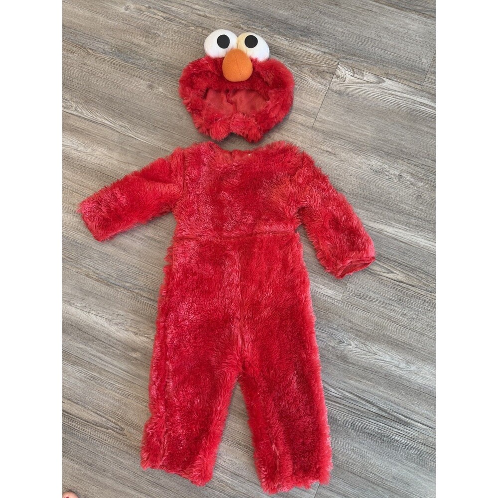 Sesame Street Elmo Fuzzy Halloween Costume Baby Approx 12-18 Months Plush Outfit